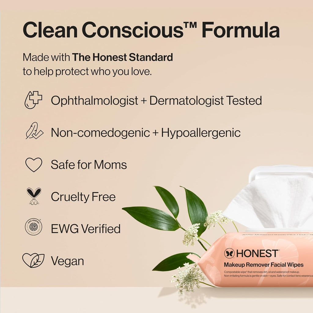 Honest Beauty Cleansing Makeup Remover Facial Wipes