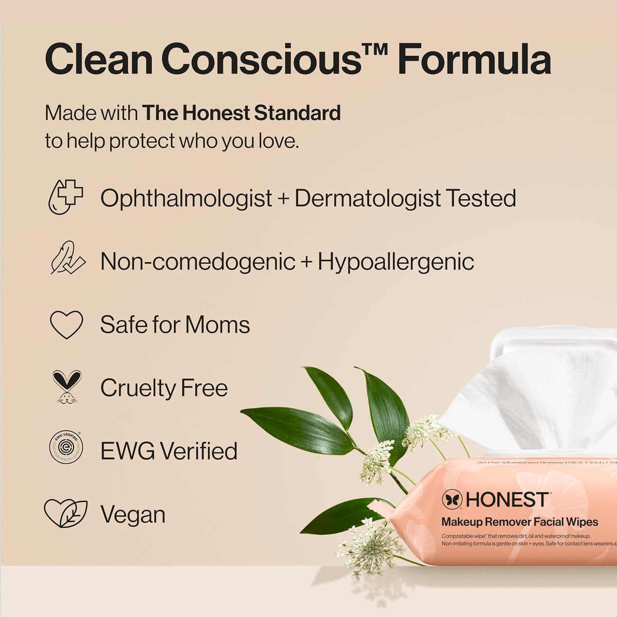 Honest Beauty Cleansing Makeup Remover Facial Wipes